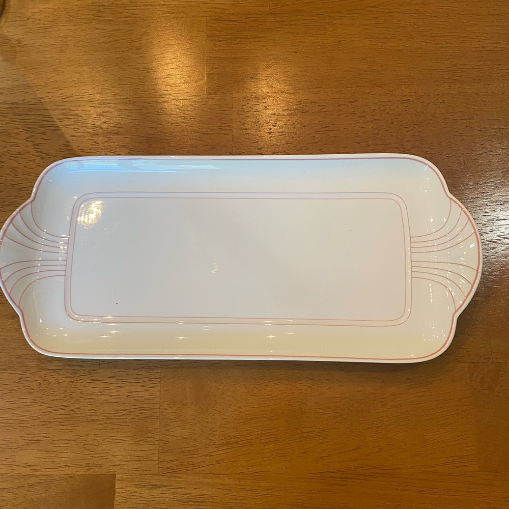 Vintage Villeroy & Boch PALATINO PINK Serving Tray - White Bone China Plate